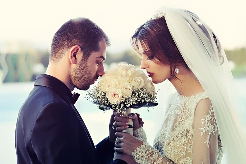Wedding Couple Twilight Kiss